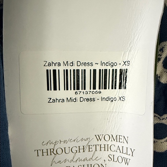 NWT Daughters of India Zahra Midi Dress ~ Indigo - Picture 4 of 7